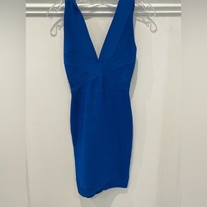 Blue Herve Leger bandage dress